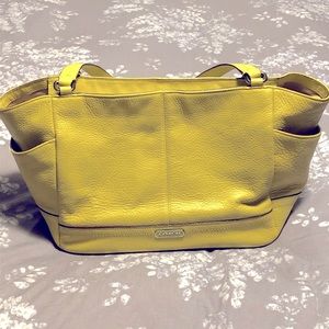 Lime green large COACH tote